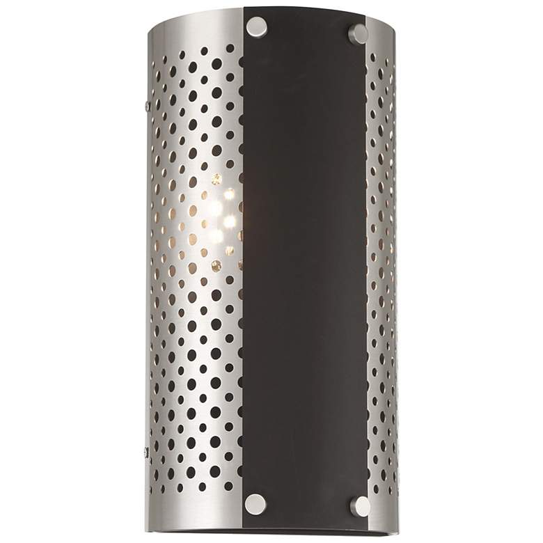 Image 1 Noho 14" High Sand Coal and Brushed Nickel Wall Sconce