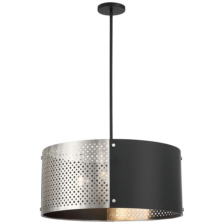 Image 1 Noho 24 1/2"W Sand Coal and Brushed Nickel Pendant Light