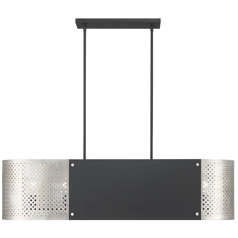 Image 1 Noho 44"W Coal and Brushed Nickel 6-Light Island Chandelier