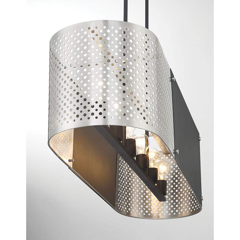 Image 2 Noho 44"W Coal and Brushed Nickel 6-Light Island Chandelier more views