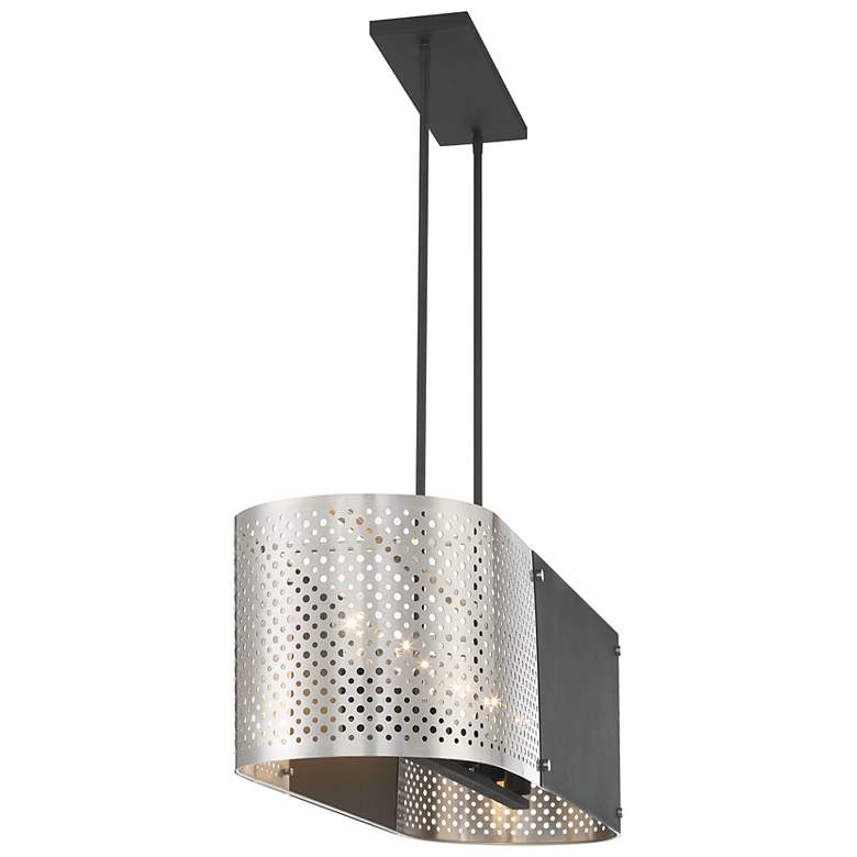 Image 3 Noho 44"W Coal and Brushed Nickel 6-Light Island Chandelier more views