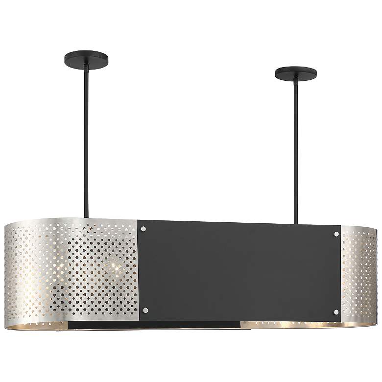 Image 4 Noho 44"W Coal and Brushed Nickel 6-Light Island Chandelier more views
