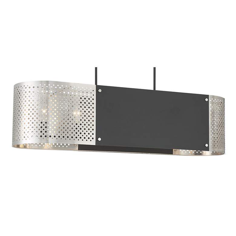 Image 6 Noho 44"W Coal and Brushed Nickel 6-Light Island Chandelier more views