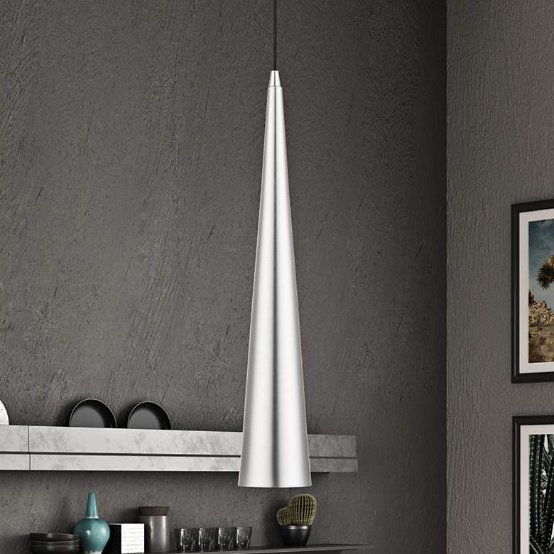 Image 2 Noho 5 1/4" Wide Brushed Aluminum Mini Pendant
