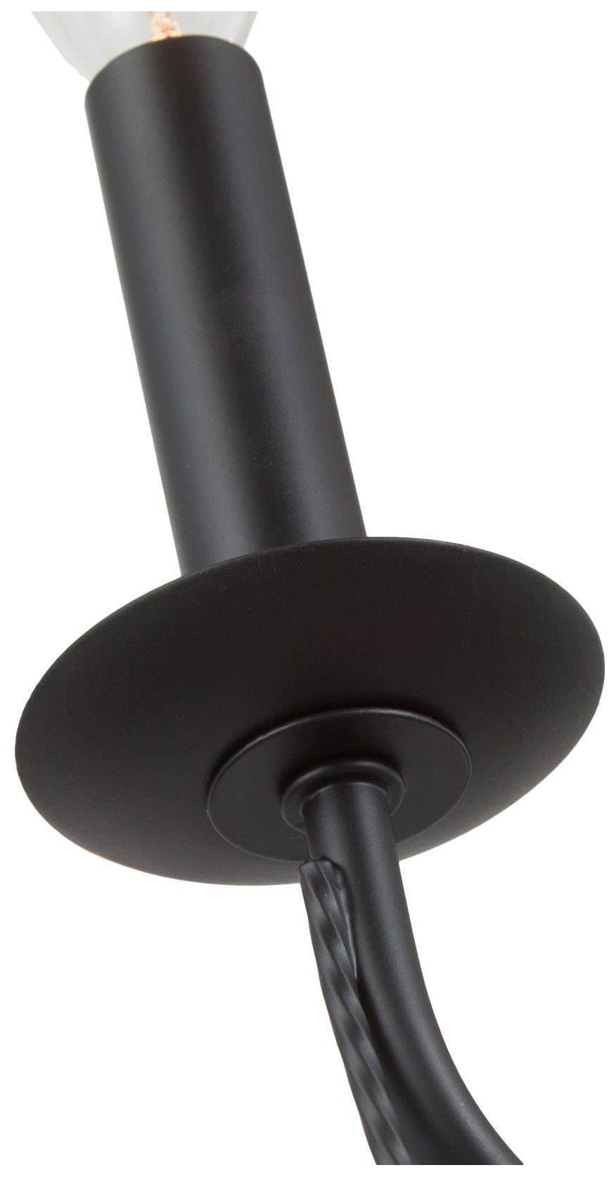 Thumbnail3 of Noir 24"W 5-Light Metal Candle Wheel Crystal Chandelier more views