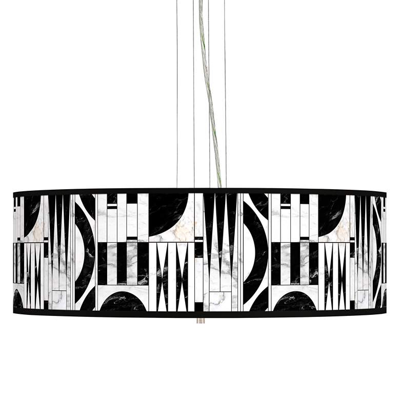 Image 1 Noir Marble Giclee 24" Wide 4-Light Pendant Chandelier