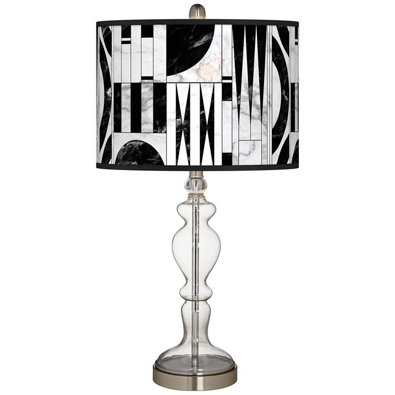 Image 1 Noir Marble Giclee Apothecary Clear Glass Table Lamp