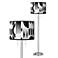 Noir Marble Giclee Brushed Nickel Garth Floor Lamp