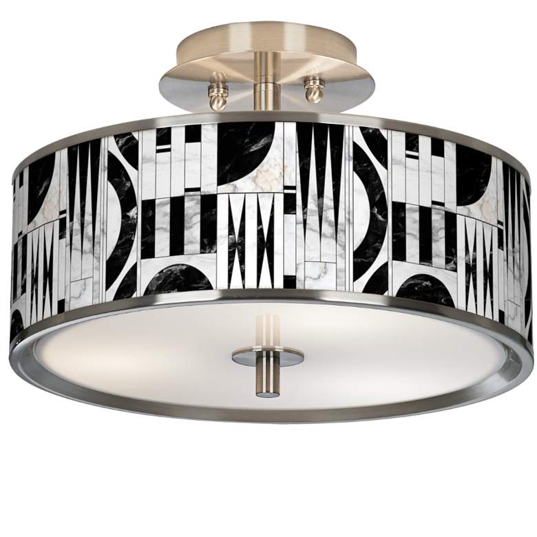 Image 1 Noir Marble Giclee Glow 14" Wide Ceiling Light