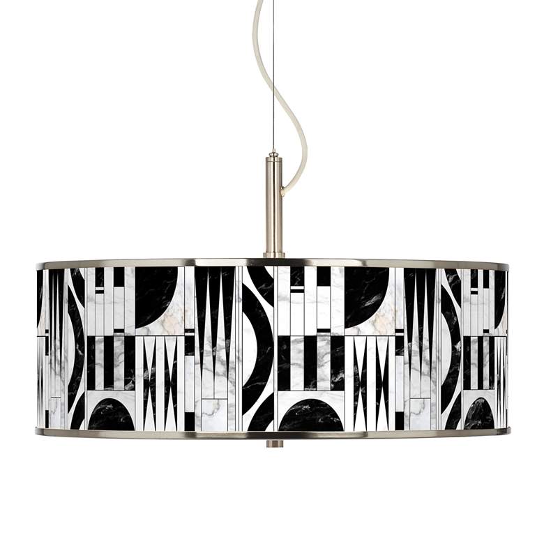 Image 1 Noir Marble Giclee Glow 20" Wide Pendant Light