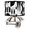 Noir Marble Giclee Plug-In Swing Arm Wall Lamp