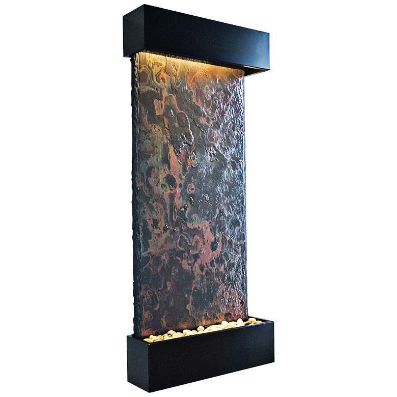 Image 1 Nojoqui Falls Large 58 inch High Black Indoor Wall Fountain