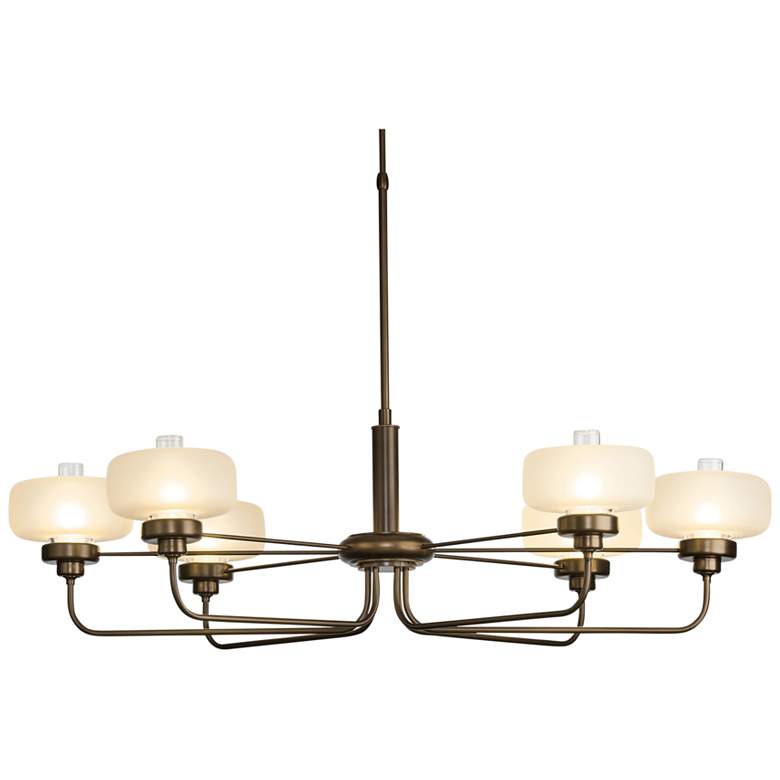 Image 1 Nola 42.4" Wide Bronze Pendant With Frost Glass with Clear Shade