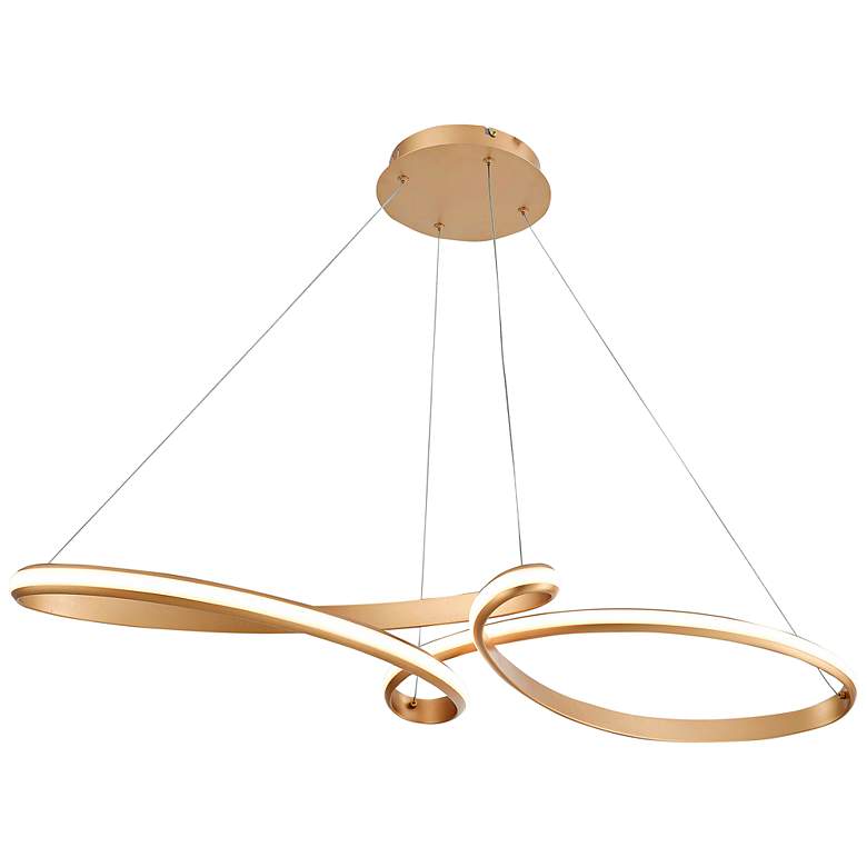 Image 3 Nola 43 1/2" Wide Aged Brass LED Swirl Pendant Light