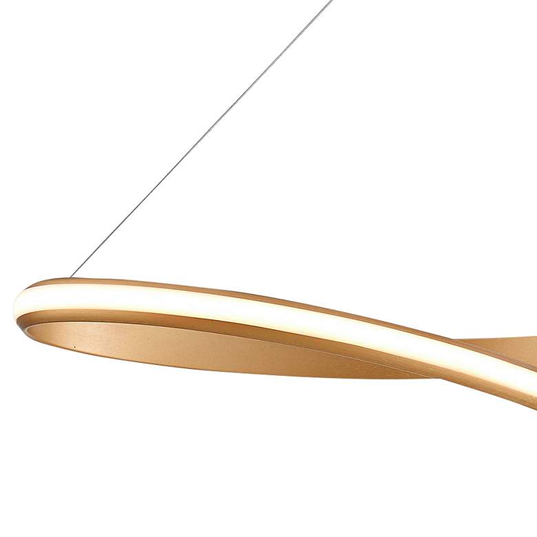 Image 4 Nola 43 1/2" Wide Aged Brass LED Swirl Pendant Light more views