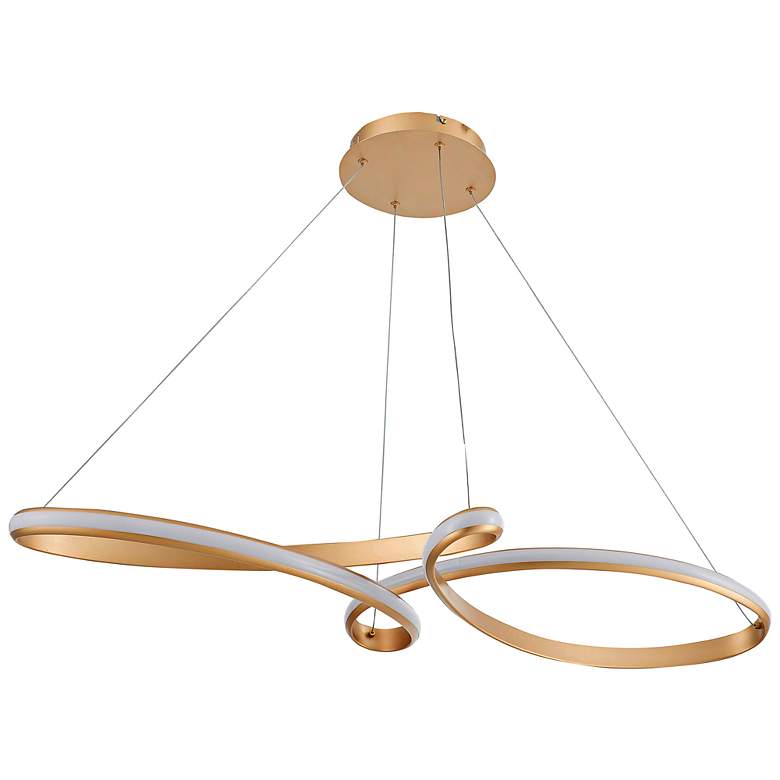 Image 5 Nola 43 1/2" Wide Aged Brass LED Swirl Pendant Light more views