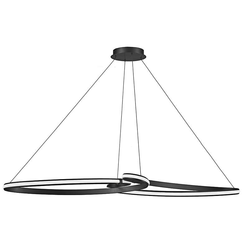 Image 1 Nola 60" Wide Matte Black LED Pendant Light