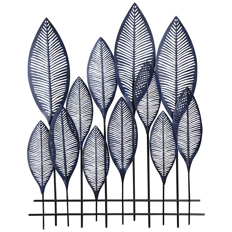 Image 1 Nola Blue Aesthetic 34" High Metal Wall Art