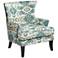 Nola Blue Diamond Patterned Wingback Accent Chair
