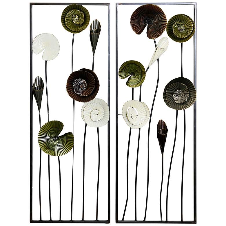 Image 1 Nola Swirly 35" High Rectangular 2-Piece Framed Wall Art Set