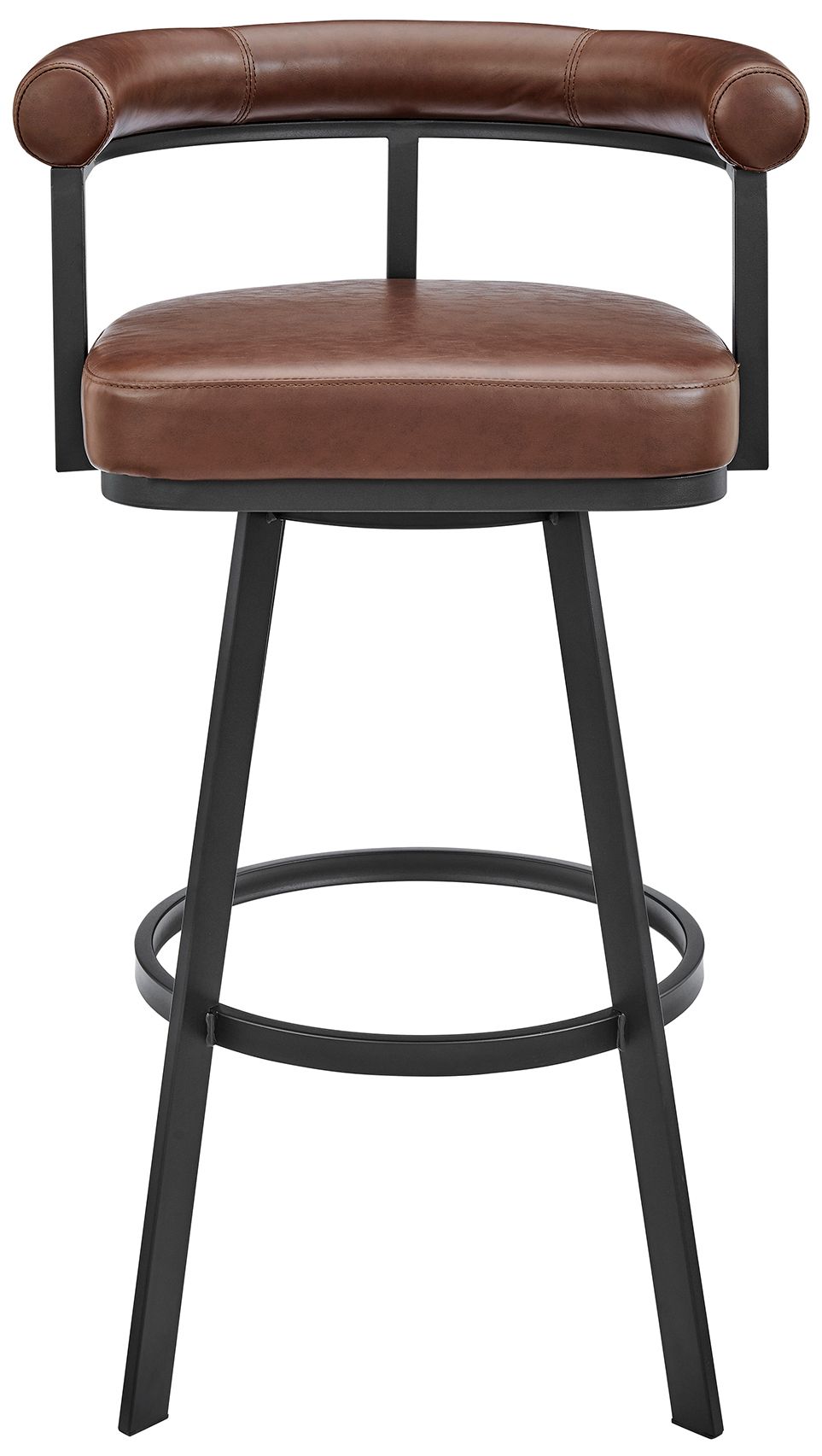 Image 2 Nolagam 26 in. Swivel Barstool in Black Finish with Brown Faux Leather more views