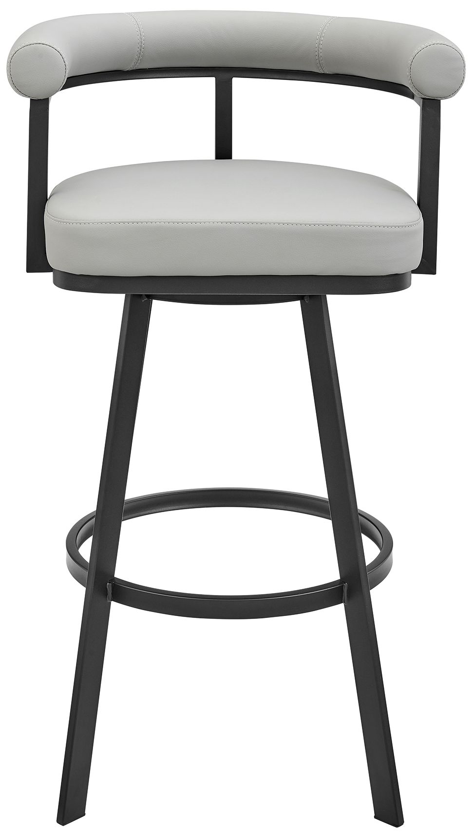 Image 3 Nolagam 30 in. Swivel Barstool in Black Finish with Light Grey Faux Leather more views