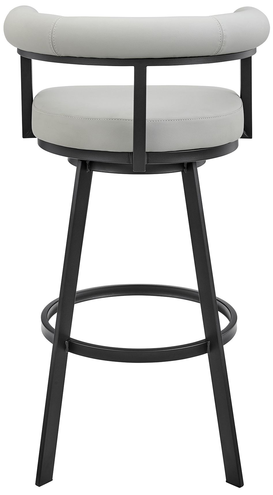 Image 6 Nolagam 30 in. Swivel Barstool in Black Finish with Light Grey Faux Leather more views