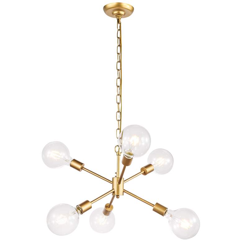 Image 1 Nolan 6 Lt Brass Pendant