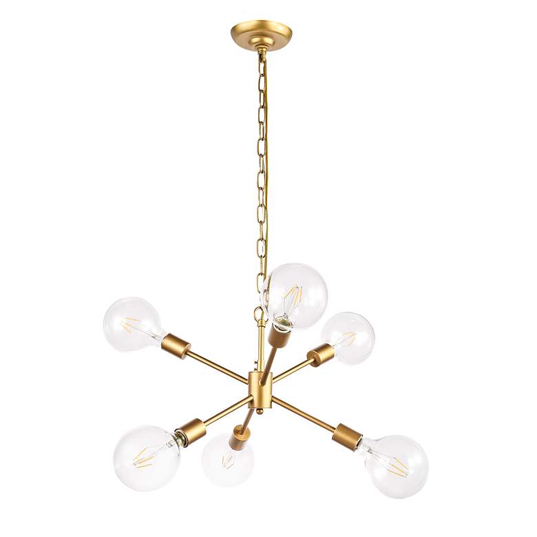 Image 4 Nolan 6 Lt Brass Pendant more views