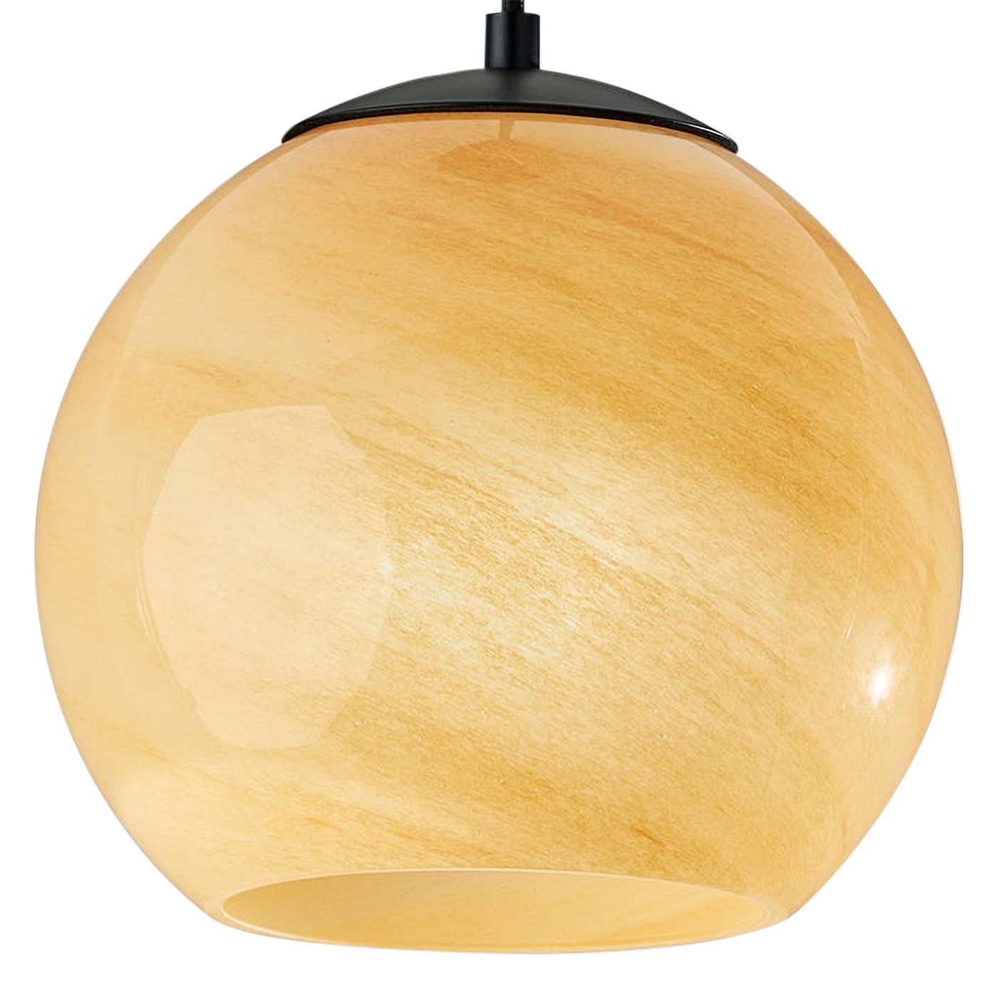 Image 2 Nolan 9" Wide Black Metal Swirling Beige Glass Mini Pendant more views
