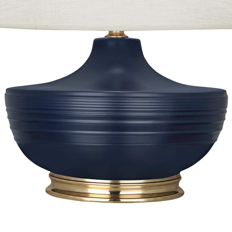 Image 3 Nolan Matte Midnight Blue and Modern Brass Table Lamp more views