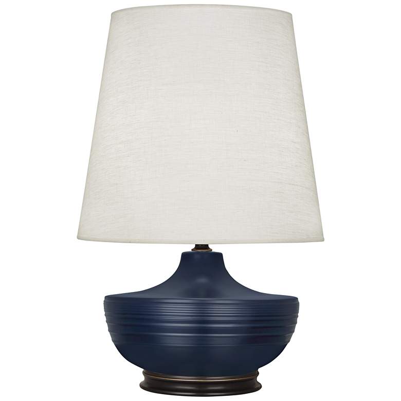 Image 1 Nolan Matte Midnight Blue and Patina Bronze Table Lamp