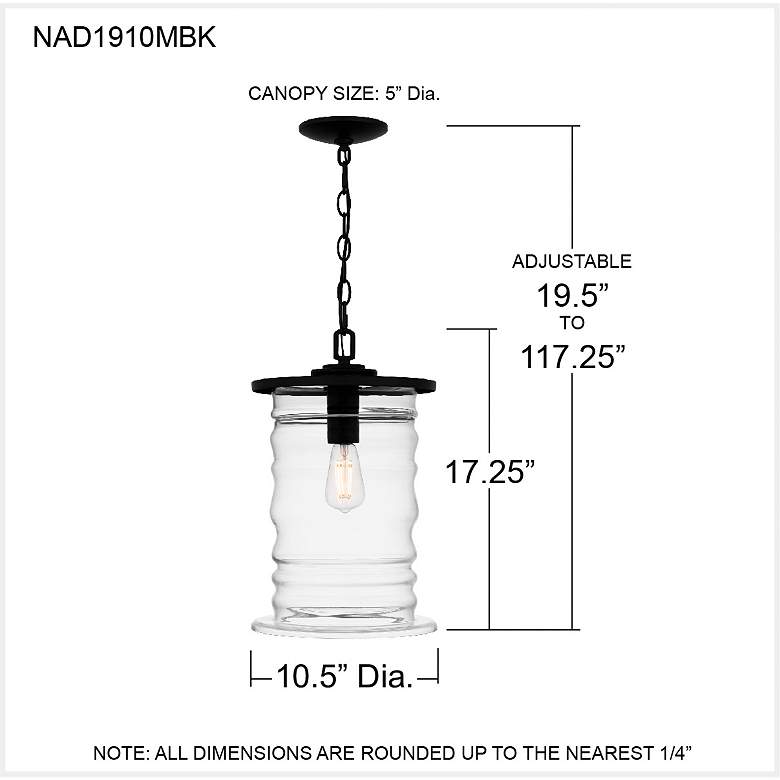 Image 7 Noland 1-Light Matte Black Outdoor Hanging Lantern more views