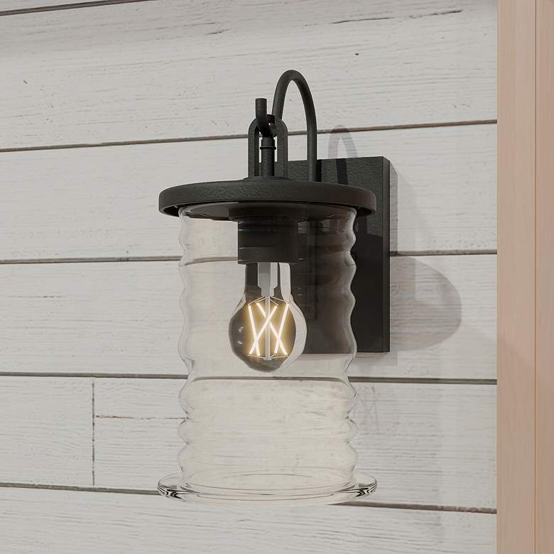 Image 1 Noland 1-Light Matte Black Outdoor Wall Lantern