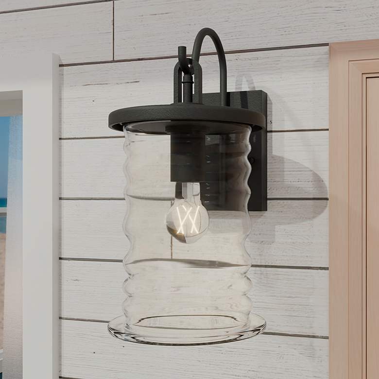 Image 1 Noland 1-Light Matte Black Outdoor Wall Lantern