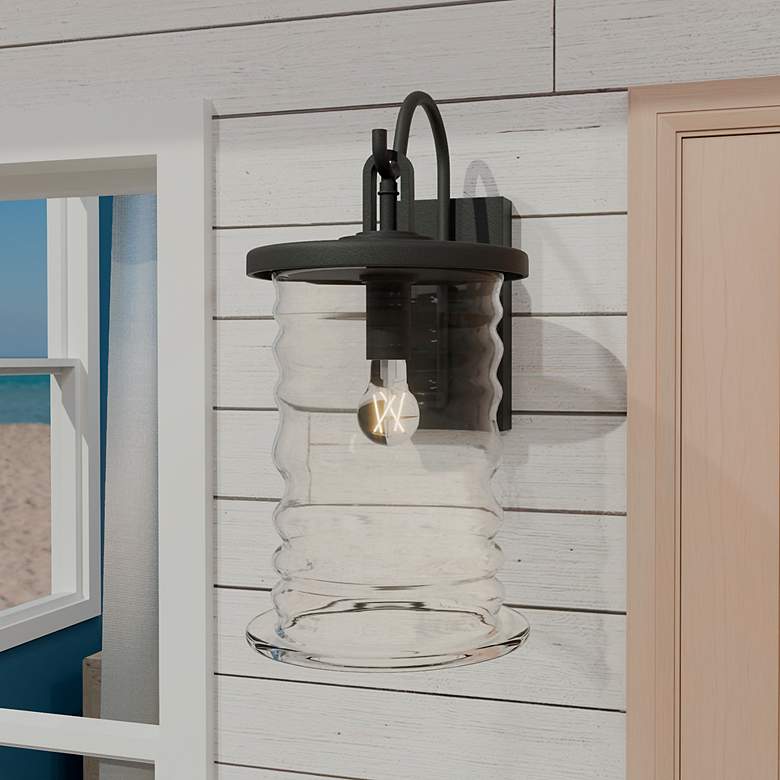 Image 1 Noland 1-Light Matte Black Outdoor Wall Lantern