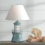Nolensville Coastal Lighthouse 27" Sky Blue Night Light Table Lamp