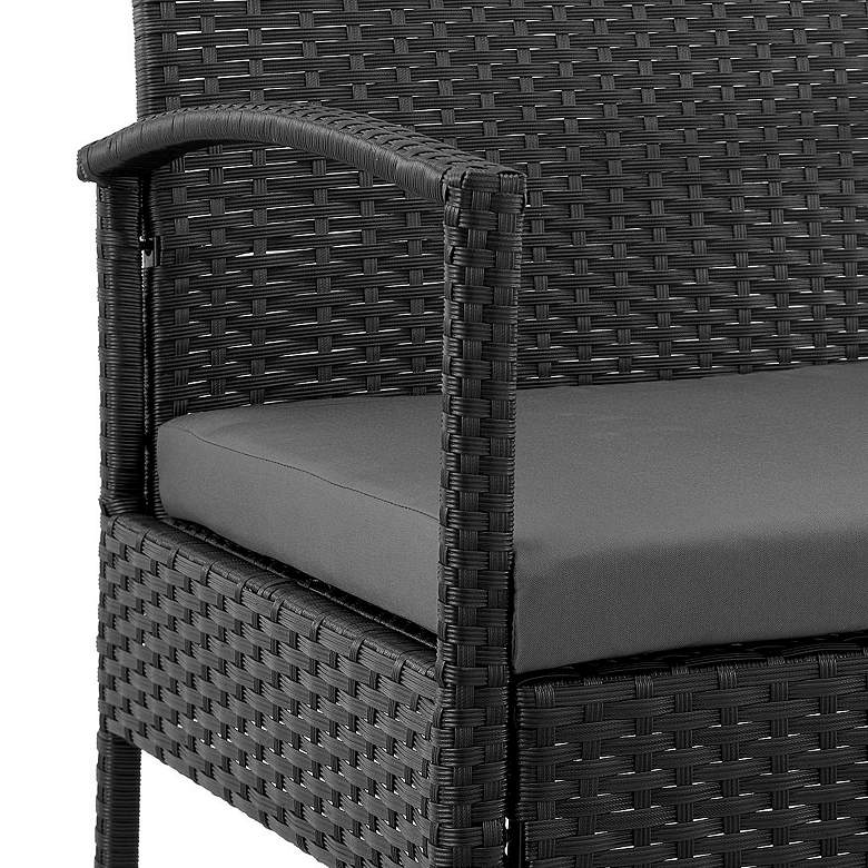 Image 5 Noli 3-Piece Black Rattan Outdoor End Table and Armchair Set more views