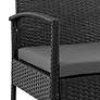 5_Noli 3-Piece Black Rattan Outdoor End Table and Armchair Set more views