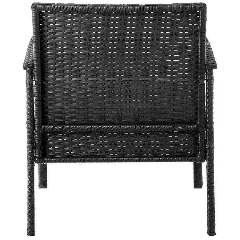 Image 6 Noli 3-Piece Black Rattan Outdoor End Table and Armchair Set more views
