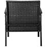 6_Noli 3-Piece Black Rattan Outdoor End Table and Armchair Set more views