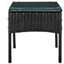 7_Noli 3-Piece Black Rattan Outdoor End Table and Armchair Set more views