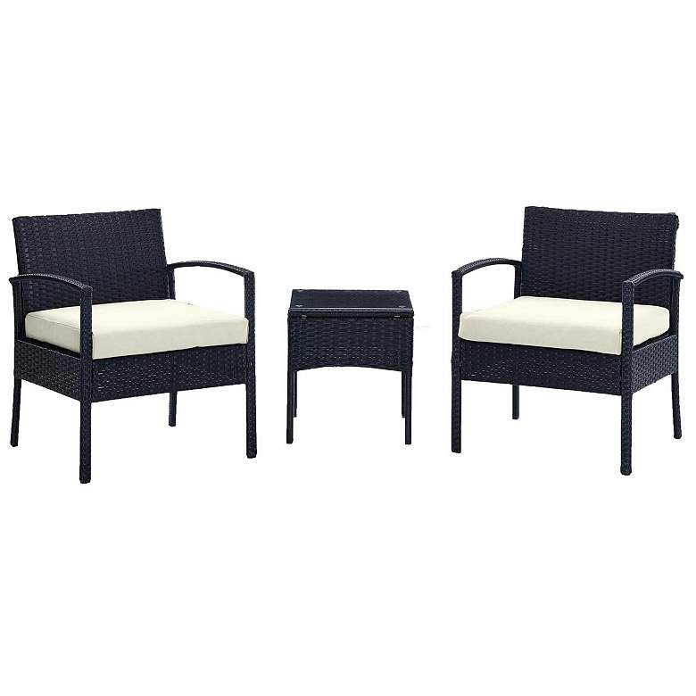 Image 1 Noli Patio 2-Person Seating Group with End Table with Cream Cushions