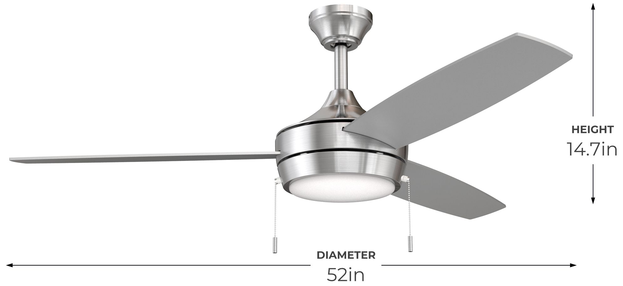 Nolyn 52 in. 3-Blade Modern LED Ceiling Fan