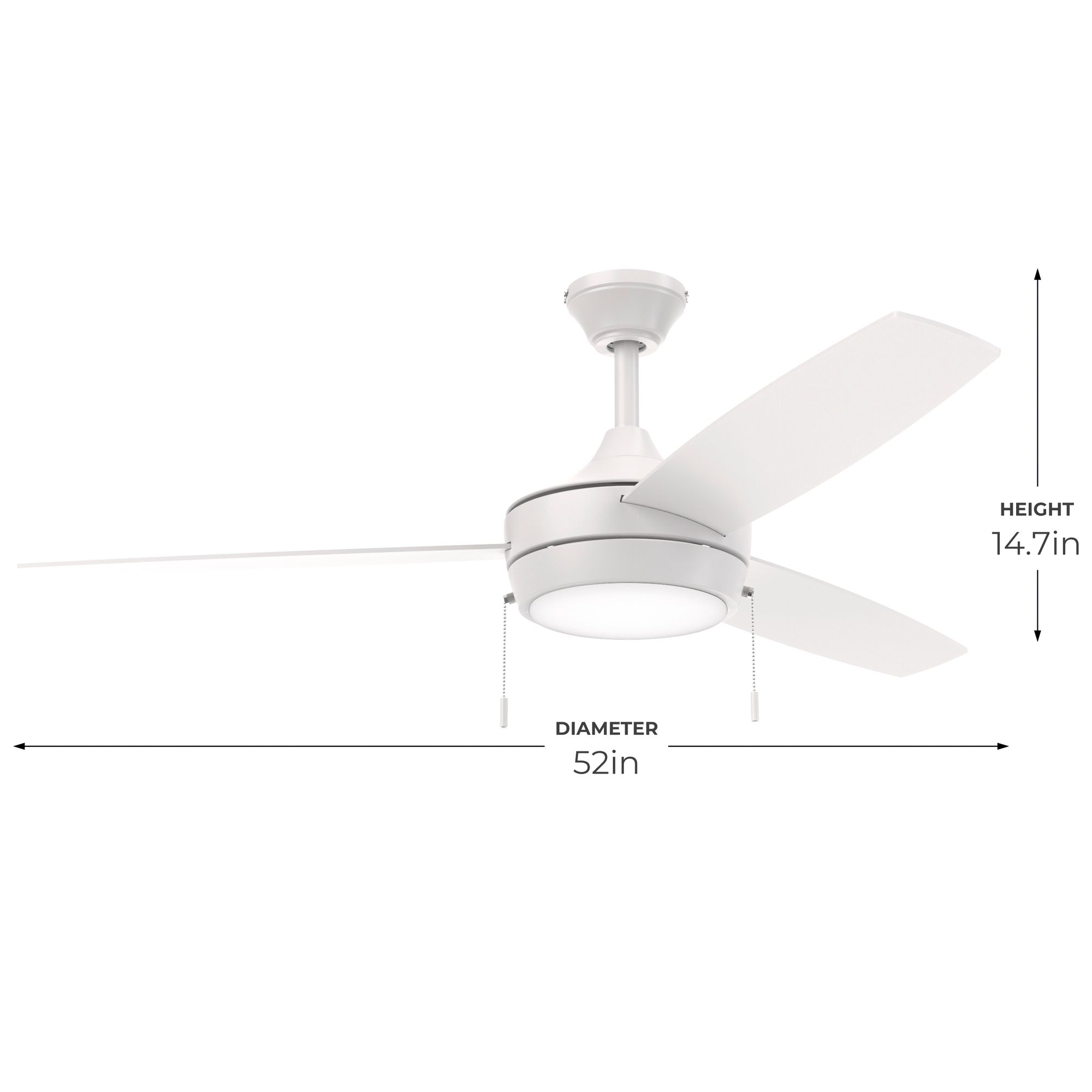 Nolyn 52 in. 3-Blade Modern LED Ceiling Fan