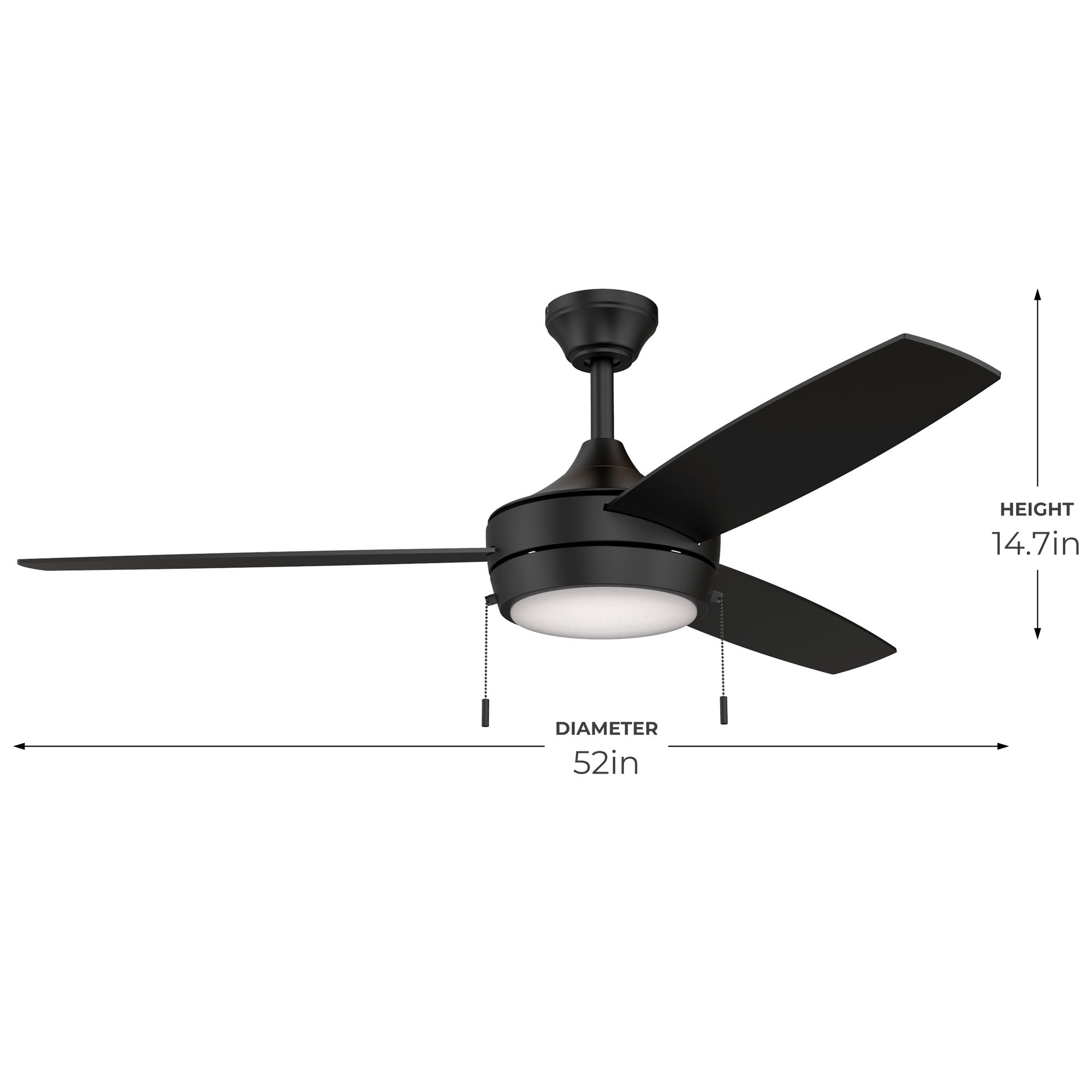 Nolyn 52 in. 3-Blade Modern LED Ceiling Fan