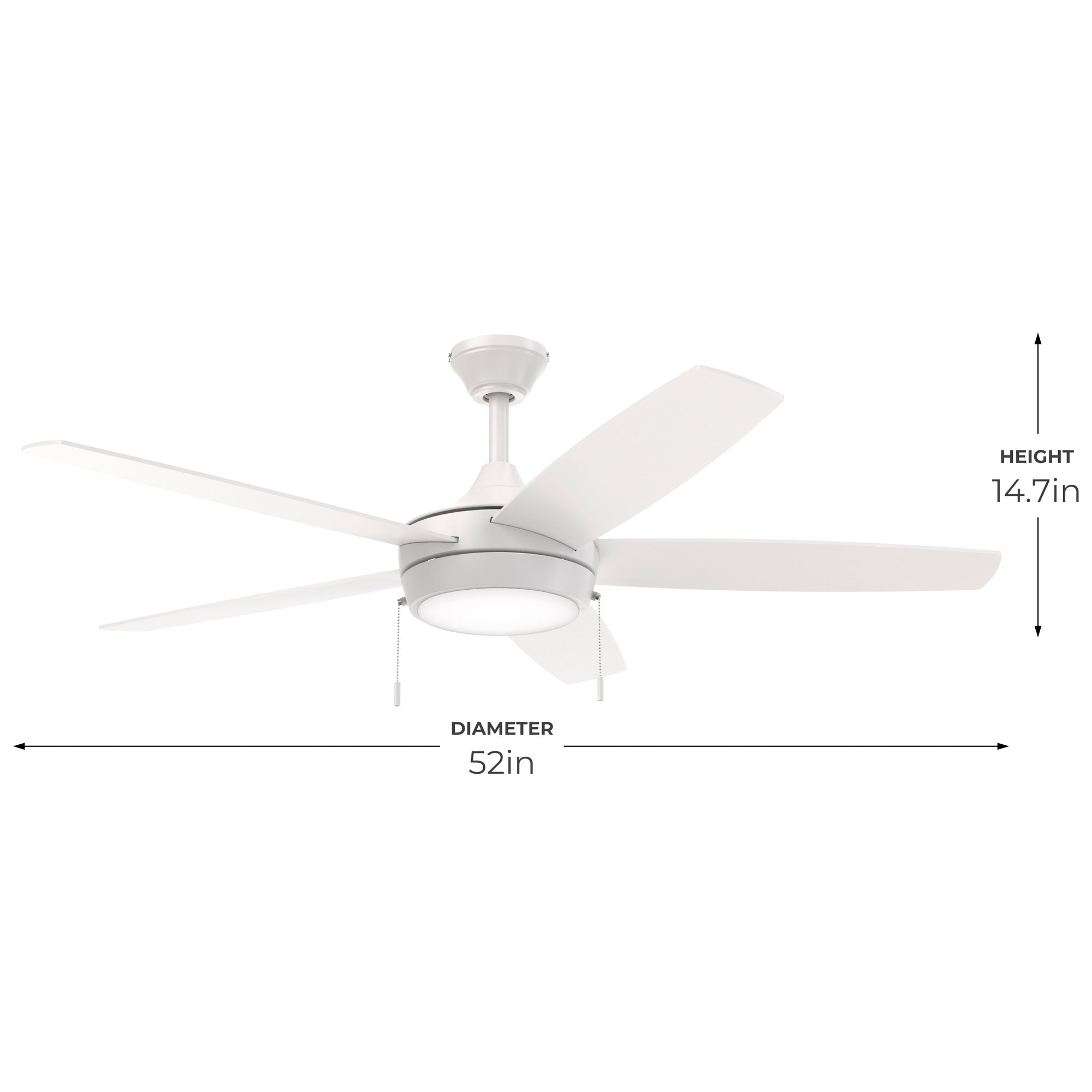 Nolyn V 52 in. 5-Blade Modern LED Ceiling Fan