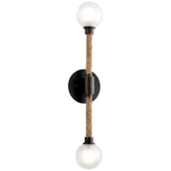 Nomad 23 3/4"H Natural and Bronze 2-Light LED Wall Sconce