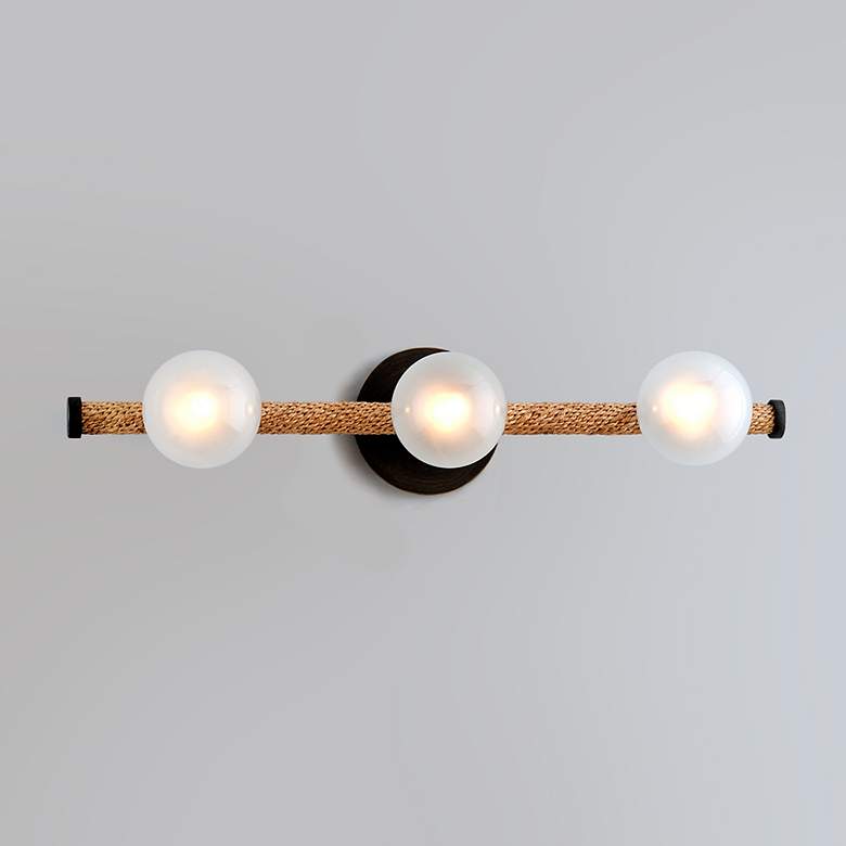Image 2 Nomad 24"W Natural and Classic Bronze 3-Light LED Bath Light more views
