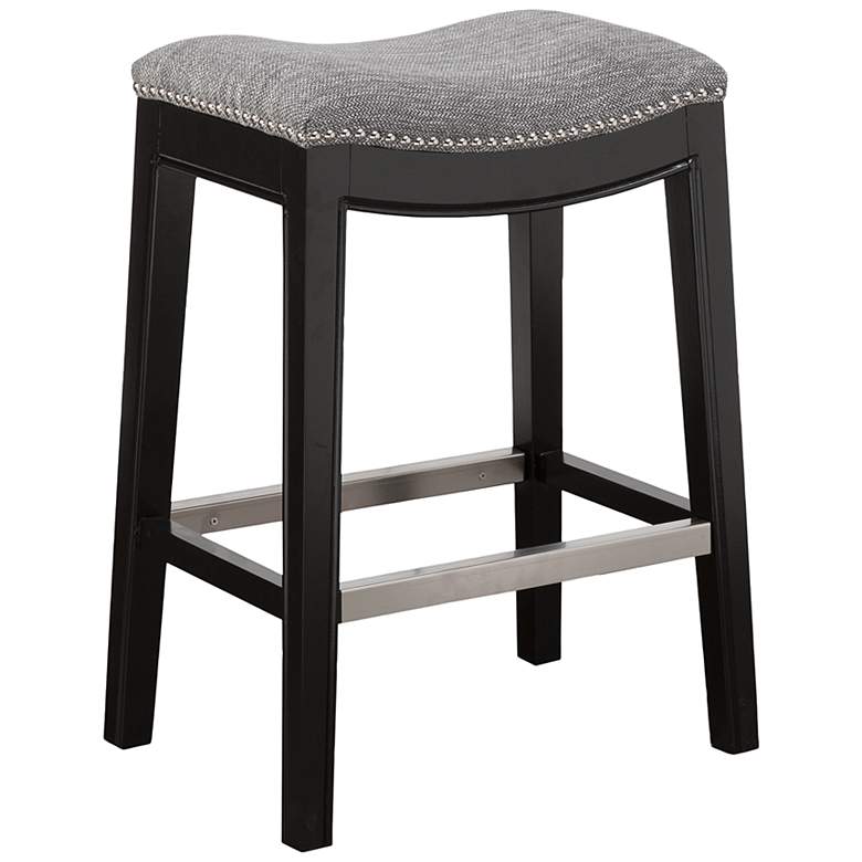 Image 2 Nomad 27 1/4" Gray Fabric Saddle Counter Stool